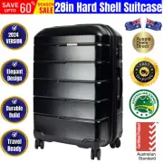 Olympus Artemis 28in Hard Shell Suitcase ABS PC Jet Black Travel Luggage Trolley