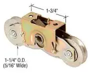 CRL 1-1/4" Tandem Steel Ball Bearing Roller Assembly for Andersen Doors