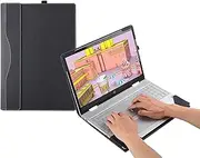 Cover Case for 15.6 inch HP Pavilion x360 15-cr & for HP Laptop 15s-fr 15s-eq 15s-er 15s-dr 15s-du 15s-fq & for HP Laptop 15-dy 15t-dy 15s-dy,PU Leather Protective Shell Bag Accessory (Dark Grey)