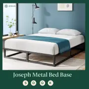 Zinus Joseph Bed Base Queen Double King Single Metal Frame with Timber Slat