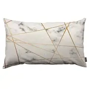 Golden Gray Marble Pillow Covers 12x20 Inch Stone Block Geometric Luxury