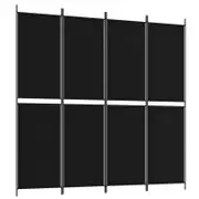vidaXL 4-Panel Room Divider Black Fabric Privacy Screen Room Separator Folding
