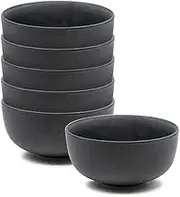 salt&pepper Hue Cereal Bowls - Set of 6 - Black - Cereal Bowls