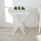 Side Table with Tray White Plant Stand End Console Nightstand Lowboard vidaXL