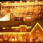 13FT 96 LED Fairy Icicle String Curtain Lights Outdoor Xmas + Memory Function AU