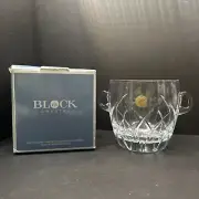 Block Crystal Mouth Blown Hand Cut/Polished Crystal Ice Bucket NIB