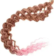 FOMIYES Deep Wave Synthetic Hair Extensions Gradient Color Hair Bundles Replacement for Women Girls Cosplay Dress Up Props