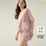 【ANDEN HUD】成套_泡泡先生系列．短版五分袖居家睡衣(櫻草粉-睡覺時間)