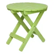 Pemberly Row Adirondack Round Cedar Wood Foldable Side Table in Green