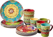 [Certified International] Tunisian Sunset, Service for 4 Dinnerware, Dishes, 16 pc Set, Multicolored