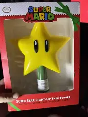 Super Mario Super Star Light-Up LED Christmas Tree Topper 9" Nintendo New-Open