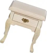 TOYANDONA Collectible Miniature Dollhouse Furniture Mini Bedside Table Retro Nightstand Mini House Accessory 1:12 Scale