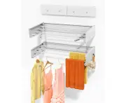 Laundry Drying Rack Collapsible with Hook, Wall Mounted Drying Rack, Clothes Drying Rack, Retractable Drying Rack