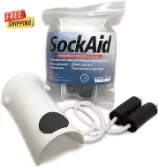 Deluxe Sock Aid with Foam Handles - Socks Helper for Easy On and Off