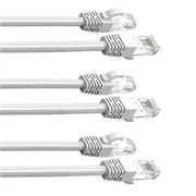 3PK Cruxtec 3m CAT6/RJ45 Network Lead Cable LAN Ethernet Internet Router Cord WH