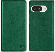 [ZZXX] for Google Pixel 9A Wallet Case with [RFID Blocking] Card Slot Stand Strong Magnetic Leather Flip Fold Protective Phone Case for Google Pixel 9A(Green-6.3 inch)