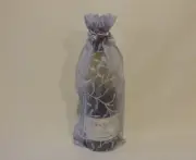 Elegant Silver Sparkle Wine Bottle Bag Cover Sack Gift Wrap-Silver Swirl Pattern