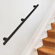 1ft~20ft Stair Handrail Wrought Iron Hand Rails for Stair External Outside Staircase Banister Handrails for Home Bars Kindergarten Corridor Decking Railing(11.5ft/350cm)