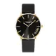 COACH | 經典小馬車Logo黑色皮革錶帶手錶 / 黑金 14503333