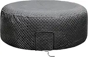 180cm Universal Round Thermal Hot Tub Cover - Insulated Inflatable Hot Tub Thermal Cover with Zipper Door - Outdoor Spa Cover Waterproof - Extra Insulation and Dustproof