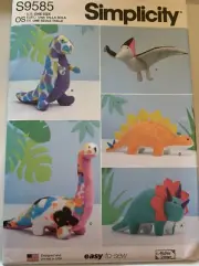 Simplicity S9585 Plush Dinosaurs Assorted Styles & Sizes