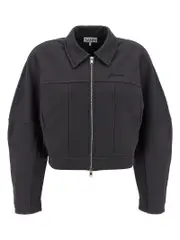 [Ganni] Ganni-Heavy Terry Jersey Puffer Jackets Grigio-Donna S