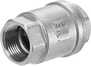 uxcell 1-Pack Stainless Steel Spring Check Valve, 3/4" NPT Unleaded in-Line Vertical WOG1000 One Way Non-Return Backflow Preventer Valve for Water Heater/Oil/Gas 2.6" l [Silver]