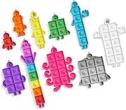 hand2mind Numberblocks Sensory Bubble Poppers, Push Pop Fidget Toys, Keychains for Kids, Counting Toys, Math Manipulatives, Fine Motor Tools, Calm Down Corner Supplies, Preschool Classroom Must Haves