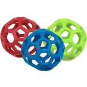 JW Pet HOLEE ROLLER BALL Dog Chew Treat Fetch Bouncy Toy SMALL 3.5 inch 3 PACK