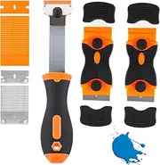 RWWPJLLWHR 3Pcs Razor Blade Scraper Portable Cleaning Scraper Tool with 60 Metal and Plastic Razor Blades Multi-Purpose Car Window Scraper Reusable Razor Scraper for Kitchen Decals Stickers