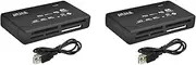 Binxind 2X Card Reader USB2.0 Memory Card Reader Fast Data Transmission Card Reader Support TF SD Mini SD Black