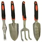Set of 4 Gardening Tool Set - Cultivator, Transplant & Hand Trowel, Weed Puller