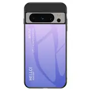 For Google Pixel 8 Pro Gradient Color Case Tempered Glass+PC+TPU Hybrid Phone Cover
