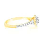 Luminesce Lab Grown 9ct Yellow Gold 0.75 Carat Diamond Solitaire Fancy Ring, O