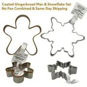 Cookie Cutter Set Gingerbread Man & Snowflake Coated Christmas Stocking Stuffer