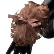 Pack of 6 Chocolate Brown Feather & Sequined Corsage Wristlets