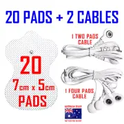 Omron compatible TENS 2 PADS CABLE + 4 PADS CABLE + 20 PREMIUM ELECTRODE PADS