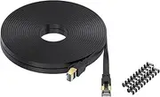 ZHHSUNY Cat 8 Ethernet Cable, High Speed Heavy Duty 26AWG Cat8 LAN Network Cable 40Gbps, with Gold Plated RJ45 Connector, Internet Cable Compatible for Router (Black, 10 Meter)