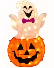24 Pre-Lit Pumpkin and Ghost Outdoor Decor