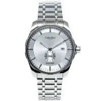 在飛比找momo購物網優惠-【Calvin Klein】藍寶石水晶鏡面小秒針盤的機械手錶