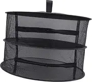 FONDOTIN 1 Set Hanging Drying Net Rack Outdoor Drying Mesh with Zipper Breathable and Design for Herbs Fruits Flowers Vegetables Easy Setup Storage Black with Carrying Bag