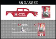 Hot Wheels (1/64), 55 Gasser "KFC" Waterslide, Printed White First, Decals