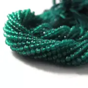 2MM Natural A++ Green Onyx Micro Faceted Tiny Round Gemstone Beads 12.5" Strand