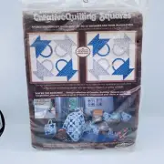 Vintage Paragon Creative Quilting Squares Kit 0888 Blue Baskets Sealed 14" 1980s