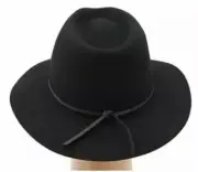 Brixton Black Wesley Fedora Hat Women's Size Medium 7692