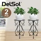 DelSol 2X Plant Stand Metal Flower Pots Holder Display Rack Corner Planter Shelf