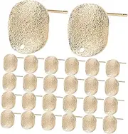 [Homoyoyo] Round Ear Pin with Hole Parts Making Earring Findings Earrings Post Connectors Ears Base Earring Posts Round Earring Post Jewelry Supplies Alloy Golden