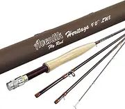 Aventik Heritage Fly Fishing Rod - American Quality and Simplicity - 4 Pieces 9FT IM8 Carbon Blank Classic Forgiving Medium Fast Action Fly Rod with Burgundy Finish and Premier Portuguese Cork Handle
