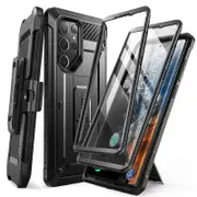 For Samsung Galaxy S23 Ultra Case Pro Full-body Dual Layer Rugged Belt-clip Case with Built-in Screen Protector