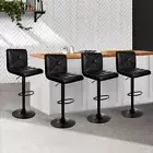 Set Of 4 PU Leather Bar Stools Kitchen Swivel Chairs Gas Lift Cafe Salon Seat